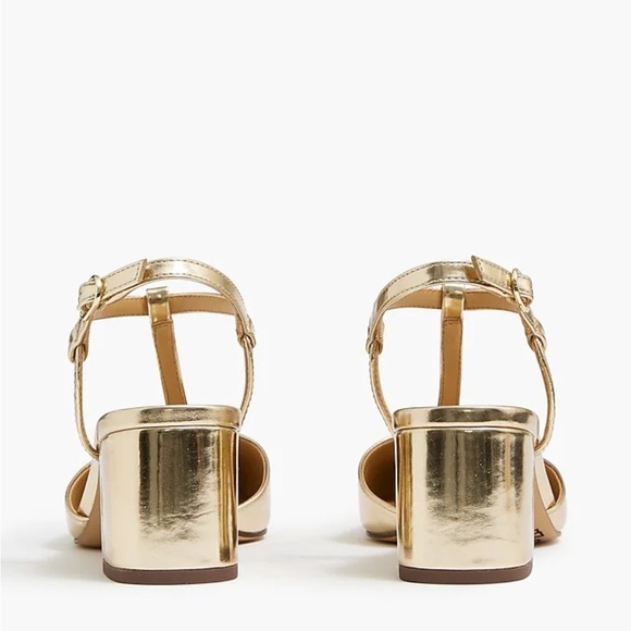 J crew T-strap heels gold - Picture 4 of 7